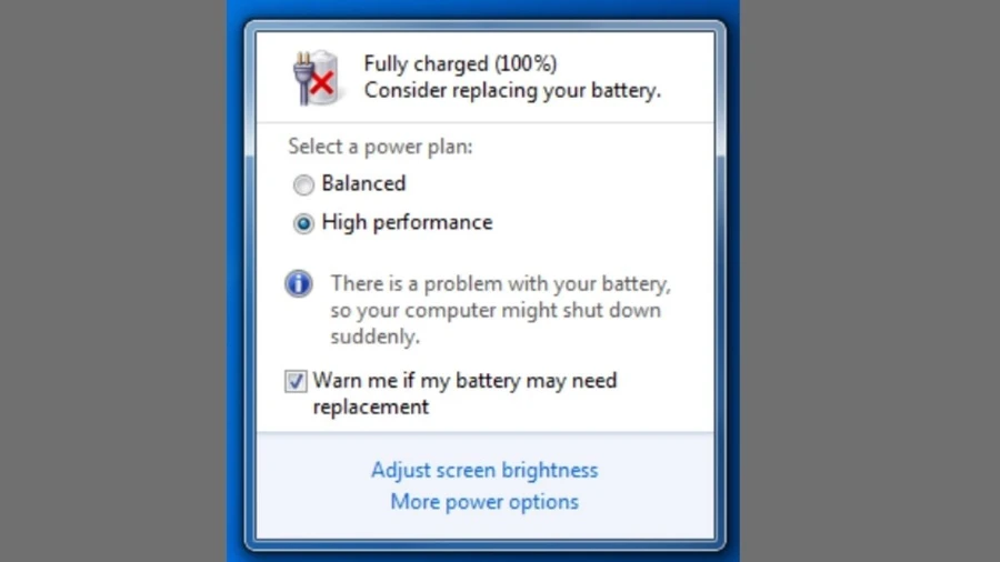 Bỏ dấu tích Warn me if my battery may need replacement