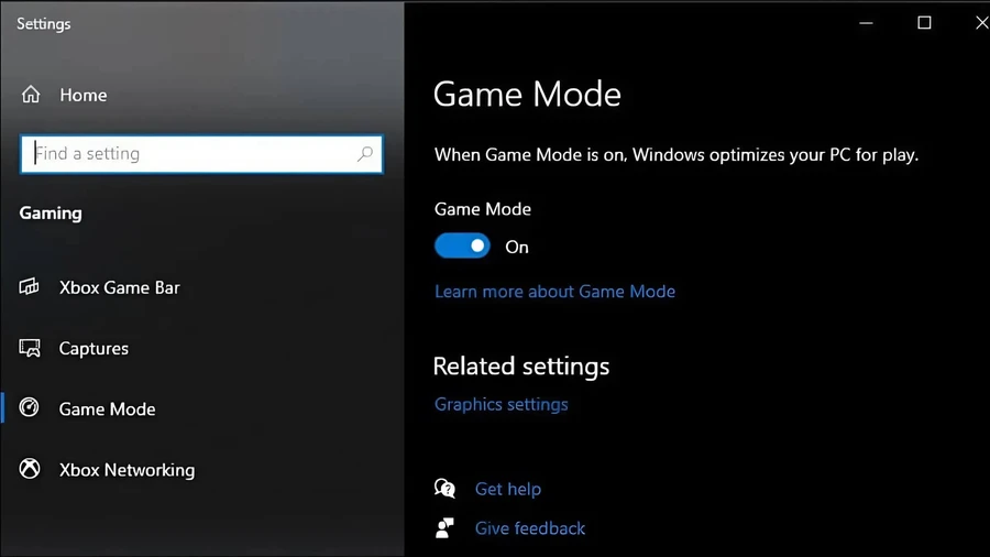 Game Mode là tính năng tích hợp sẵn trong Windows 10, giúp tối ưu hóa và tăng tốc game