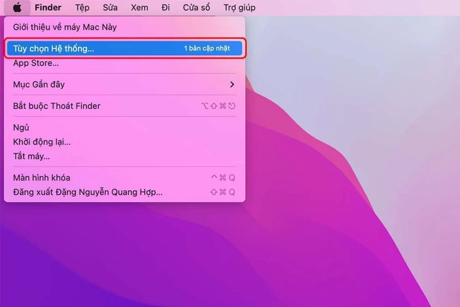 Mở System Preferences bằng cách nhấp vào biểu tượng Apple ở góc trên bên trái