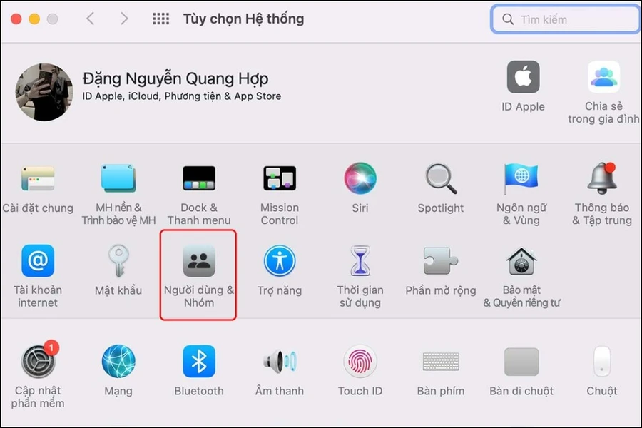 Chọn Users & Groups