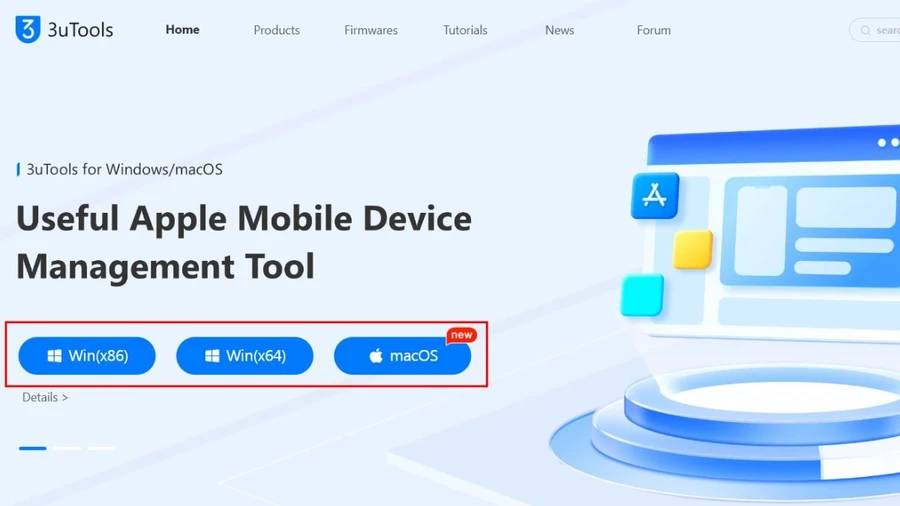 Tải và cài đặt 3uTools trên máy tính của bạn.