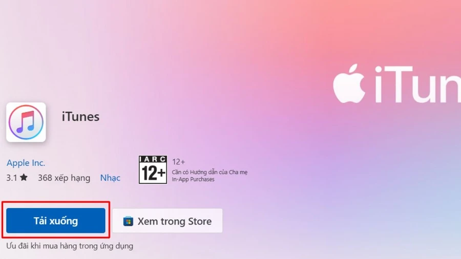 Tải và cài đặt iTunes phiên bản mới nhất trên laptop.
