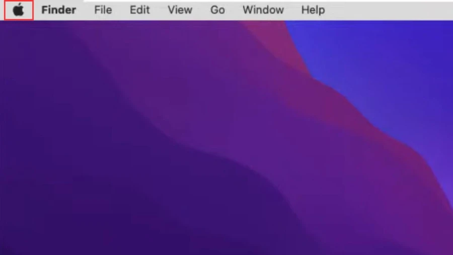 Click vào biểu tượng Apple ở góc trên bên trái màn hình.