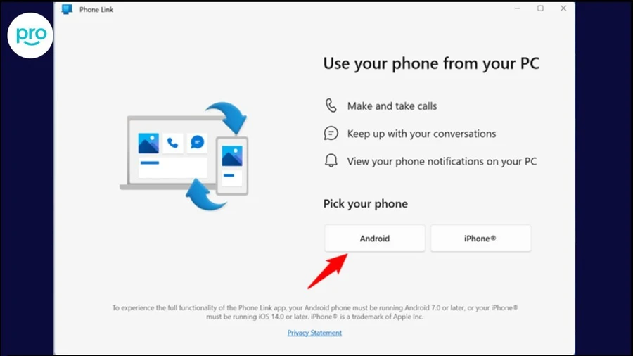 Bước2: Chọn Android khi được yêu cầu