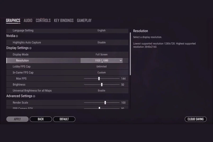 Trong cửa sổ Settings, chọn tab Graphics (Đồ họa)
