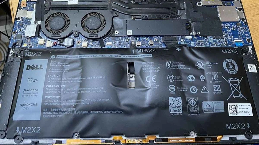 Pin laptop bị phồng, biến dạng
