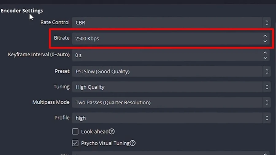 Thiết lập Bitrate
