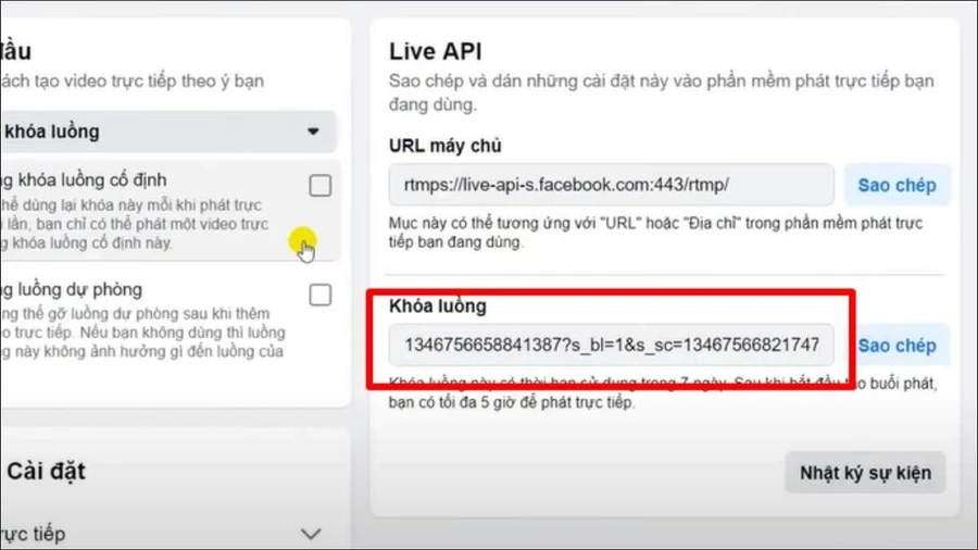 Lấy Stream Key từ Facebook