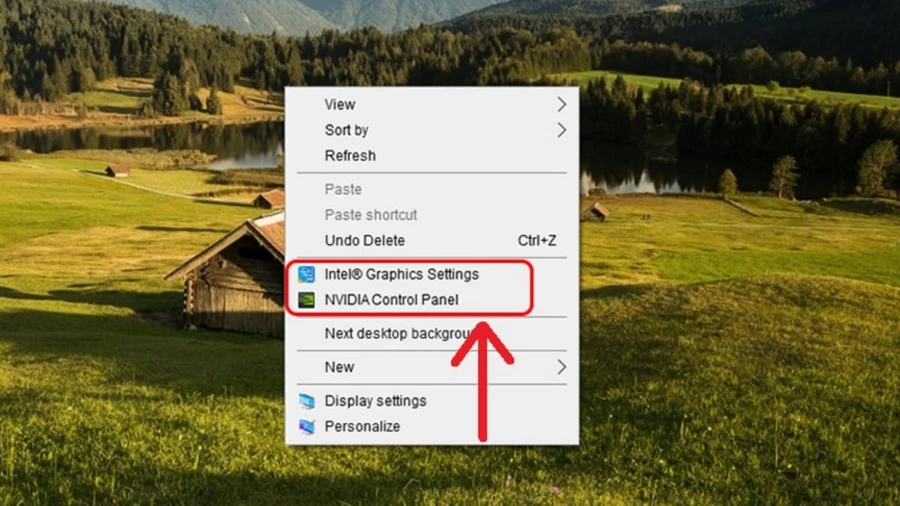 Kiểm tra qua menu chuột phải trên Desktop