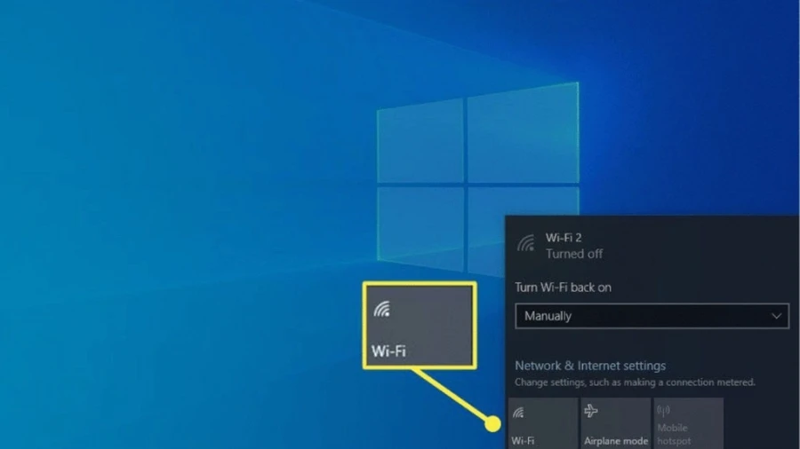 Kiểm tra đã bật kết nối WiFi trên laptop chưa