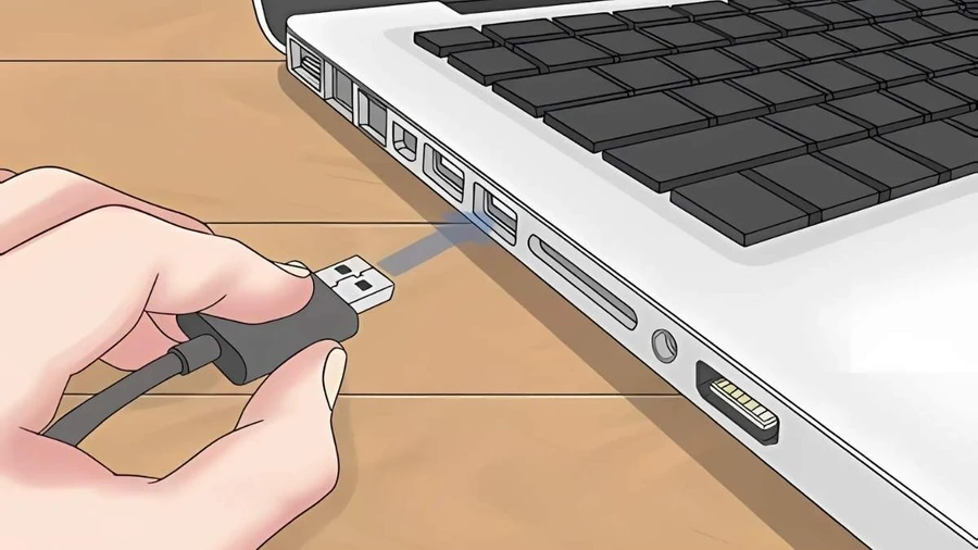 Kết nối bộ chuyển đổi USB vào cổng USB trên Máy tính 1