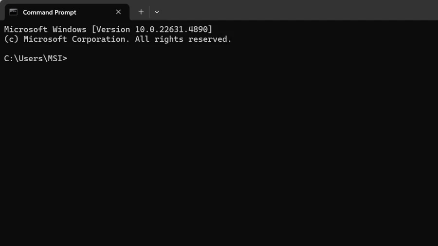 Mở Command Prompt 