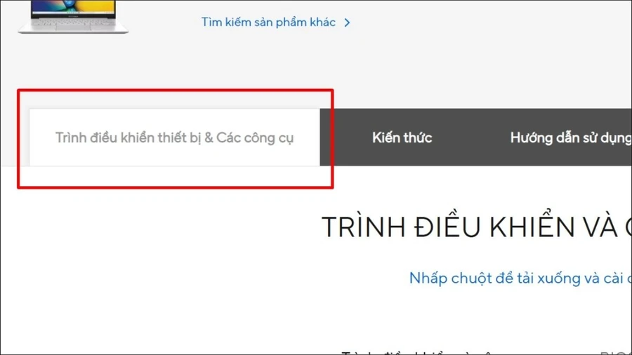 Chọn tab Driver & Utility