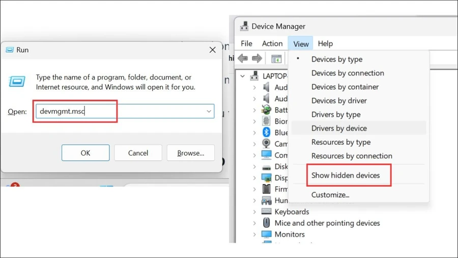 Mở Device Manager
