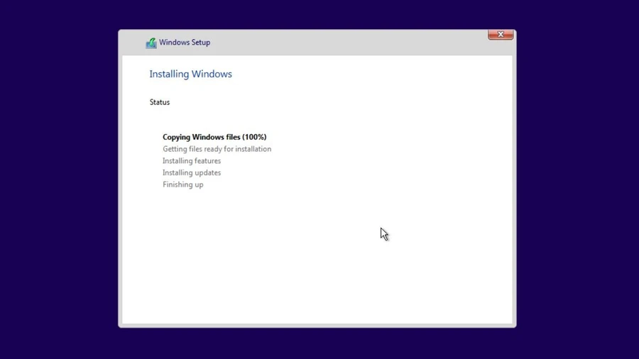 Windows sẽ tự động cài đặt