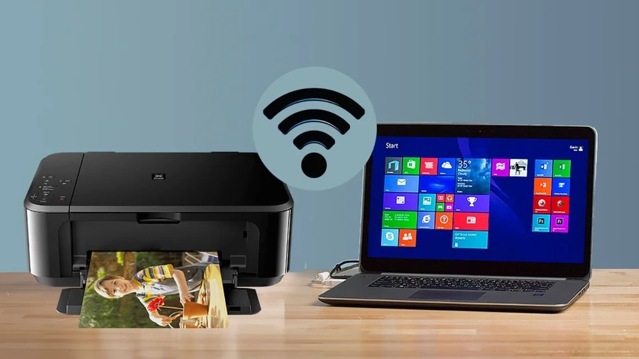 Đảm bảo máy in và laptop đã kết nối cùng một mạng WiFi.