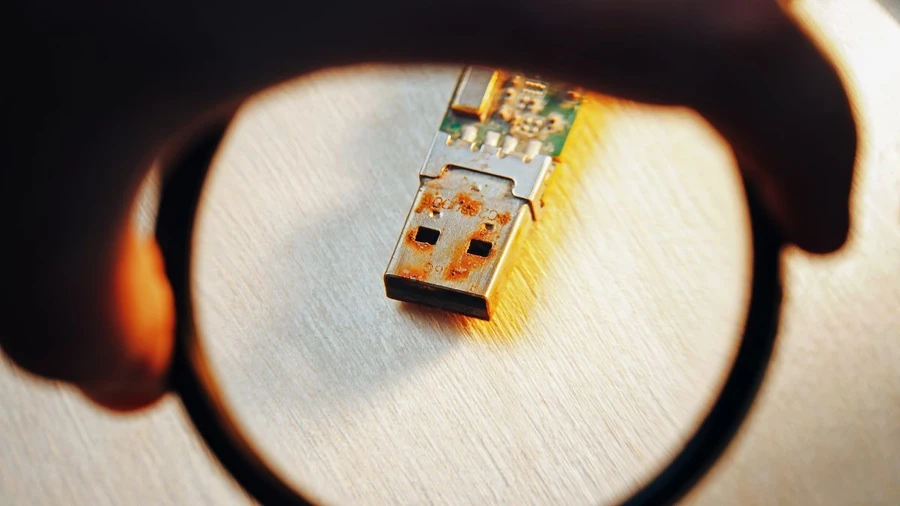 Cổng USB trên laptop hoặc máy in bị lỗi.