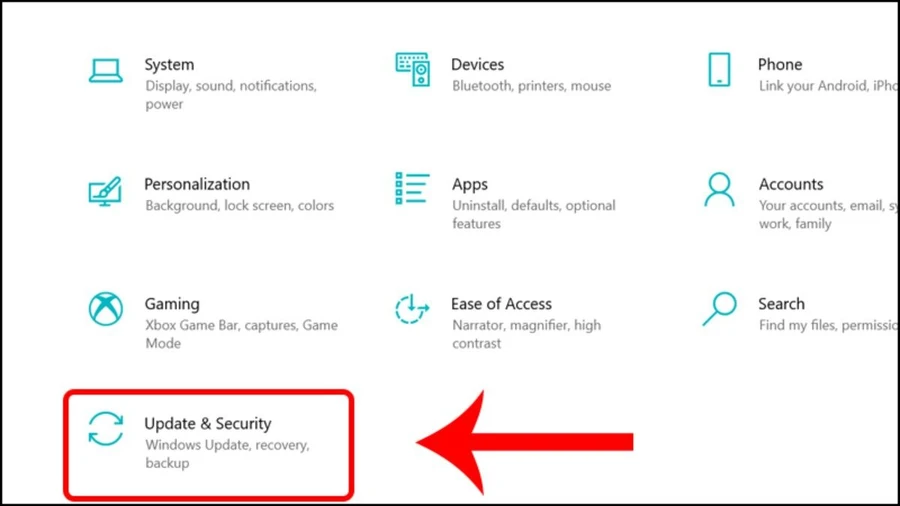 Settings > Update & Security
