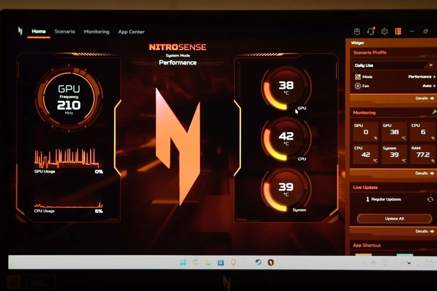 Hệ thống tản nhiệt của Acer Nitro V vừa mát vừa êm