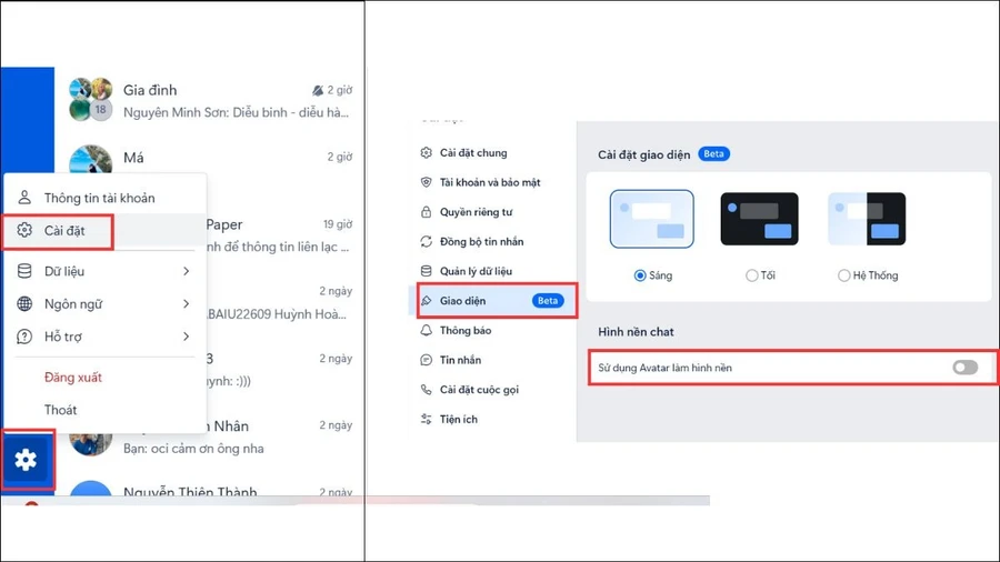 Hướng dẫn cài đặt hình nền Zalo