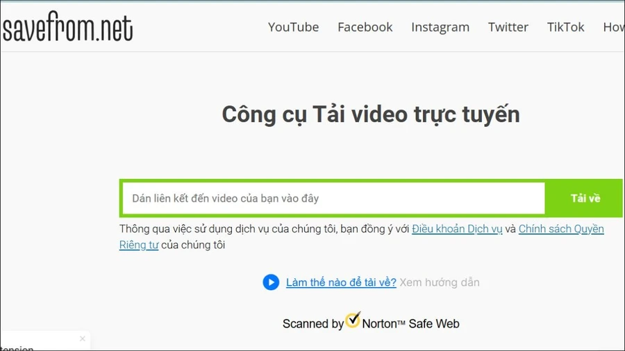Truy cập SaveFrom.net