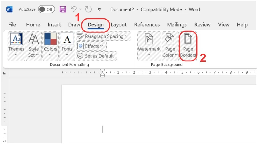 Trong nhóm Page Background, bạn chọn Page Borders.