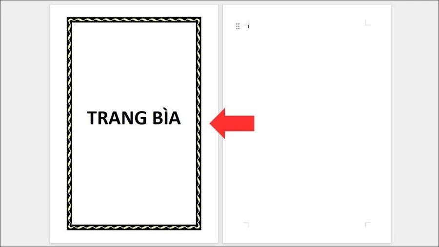 Sau khi nhấn OK, Word sẽ đóng khung trang bìa hoặc trang cụ thể đã chọn.