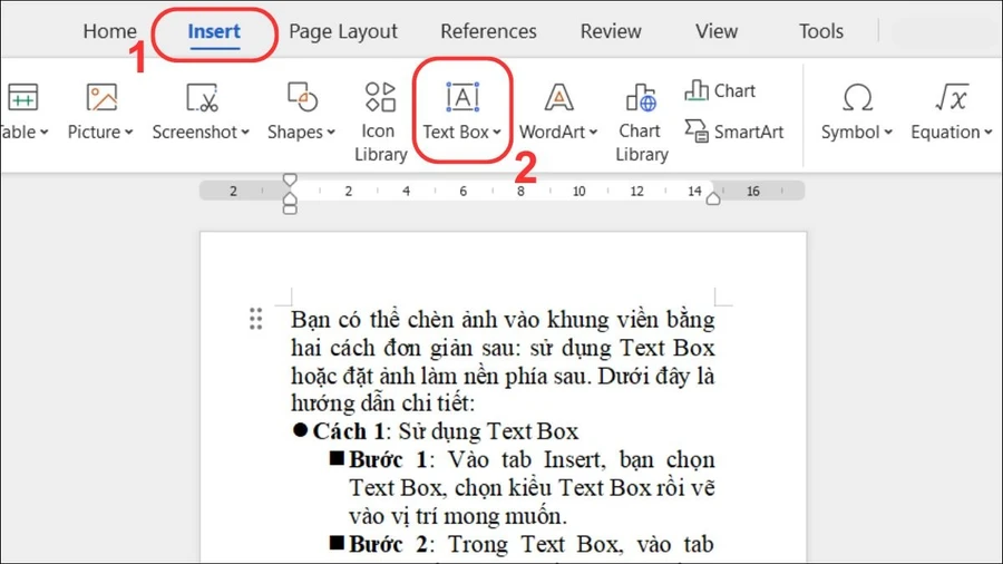 Chọn kiểu Text Box rồi vẽ vào vị trí mong muốn.