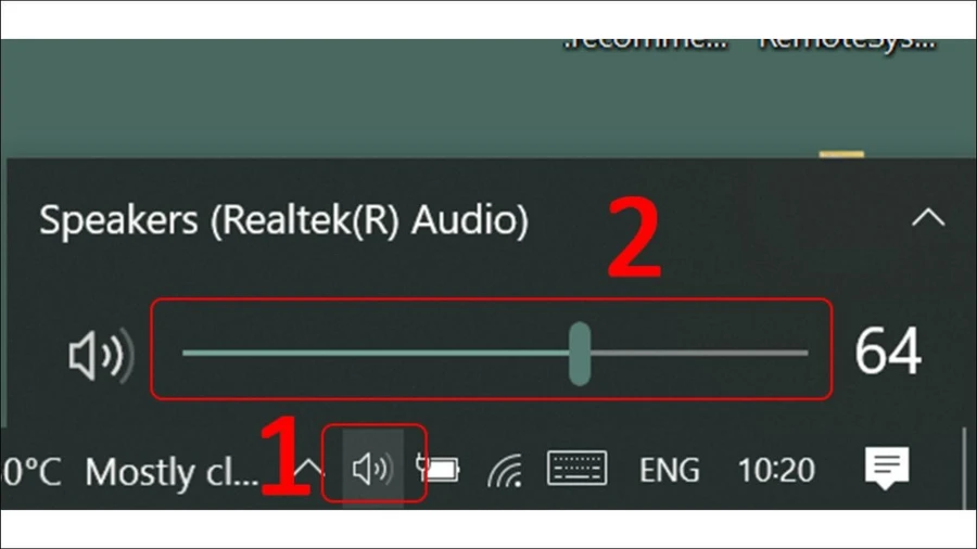 Kéo thanh Master volume lên mức vừa phải