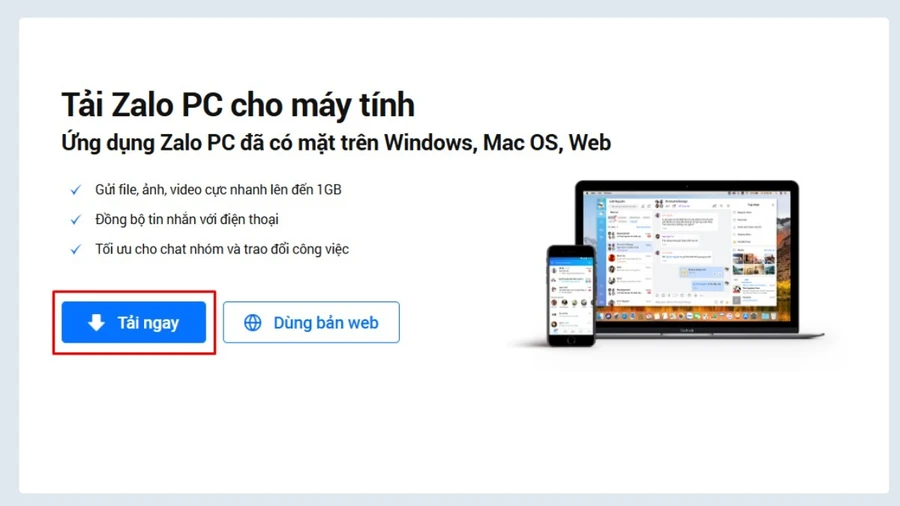 Nhấn vào nút Tải ngay và chọn thư mục lưu ứng dụng