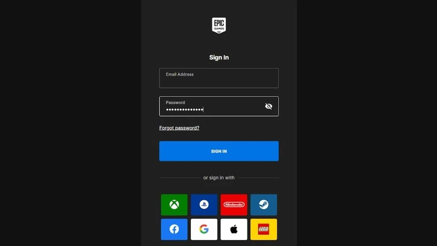 Mở Epic Games Launcher và đăng nhập vào tài khoản Epic Games.