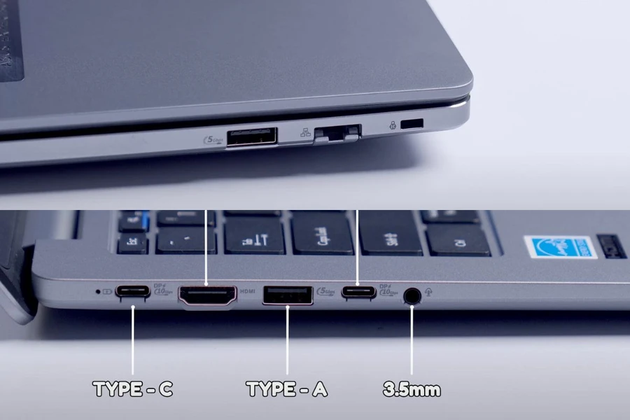 ASUS ExpertBook P3 được trang bị đầy đủ các cổng kết nối cần thiết