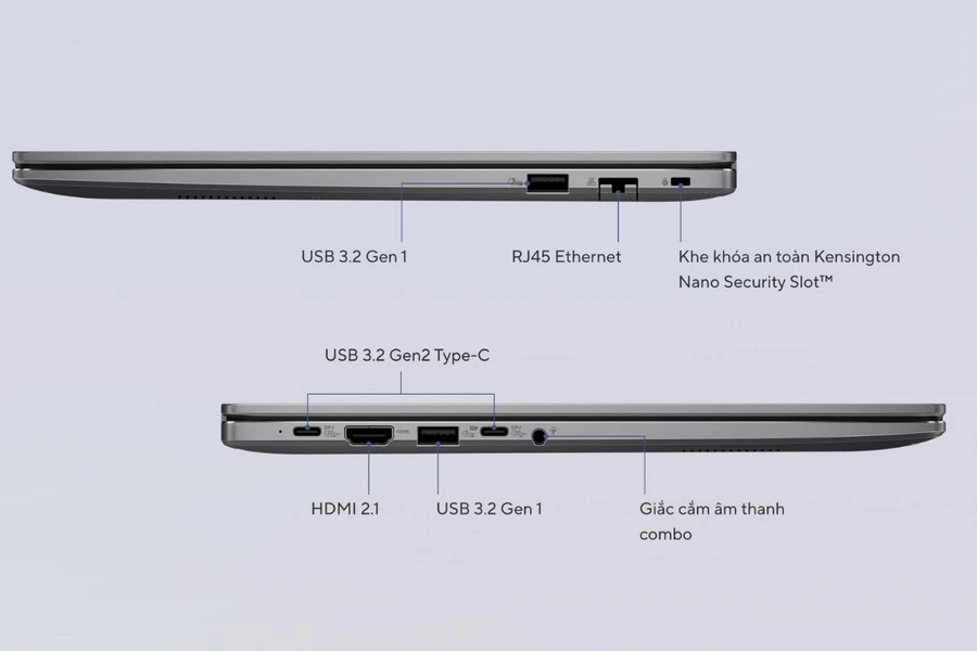 ASUS ExpertBook P3 P3405CVA-NZ0077W được trang bị đa dạng các cổng kết nối