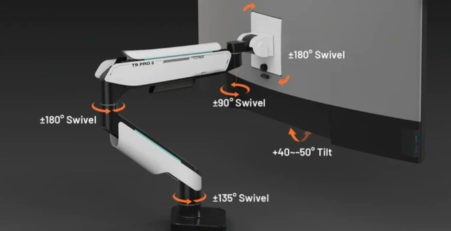 Human Motion T9 thoải mái tùy chỉnh góc xoay và nghiêng