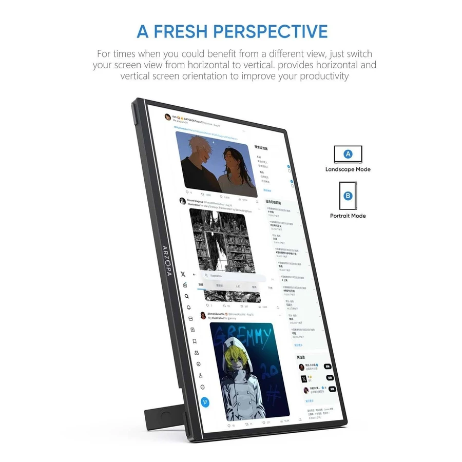 Màn hình phụ ARZOPA A1S 14 inch mỏng nhẹ, sang trọng, tiện dụng cho công việc và giải trí.