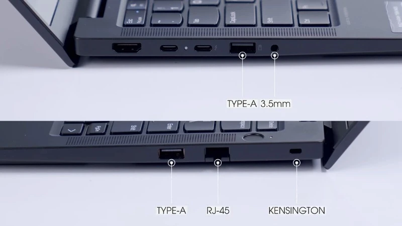Cổng Thunderbolt 4 và RJ-45 mang lại khả năng kết nối ngoại vi toàn diện - Lenovo ThinkPad E14 Gen 7 21T9001YVA