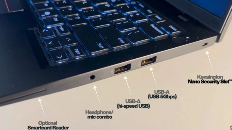 Lenovo ThinkPad L14 Gen 5 21L10043VA có cổng kết nối đa dạng, hỗ trợ làm việc linh hoạt