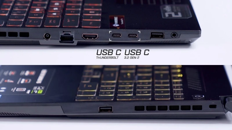 Hệ thống cổng kết nối hỗ trợ thiết lập không gian giải trí nhanh chóng - ASUS TUF Gaming F16 FX607VJ-RL035W