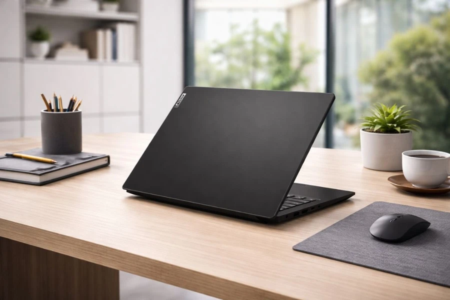 Lenovo V14 G5 IRL 83HD0036VN sở hữu vỏ ngoài gam màu đen bóng bẩy