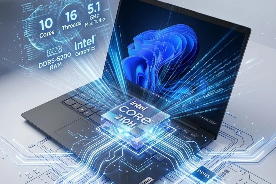 Lenovo V14 G5 IRL 83HD0036VN có hiệu năng mạnh mẽ từ vi xử lý Intel Core 5 210H