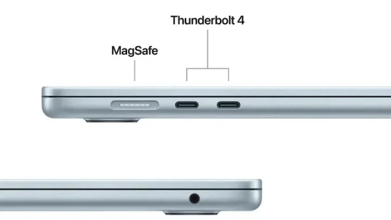 Apple Macbook Air M5 15 inch 2026 MDVT4SA/A trang bị Wi-Fi 7 và Thunderbolt 4 giúp truyền tải dữ liệu siêu tốc