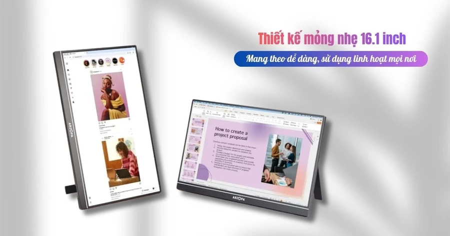 Thiết kế của Màn hình di động ARZOPA Z1C 16.1 Inch 