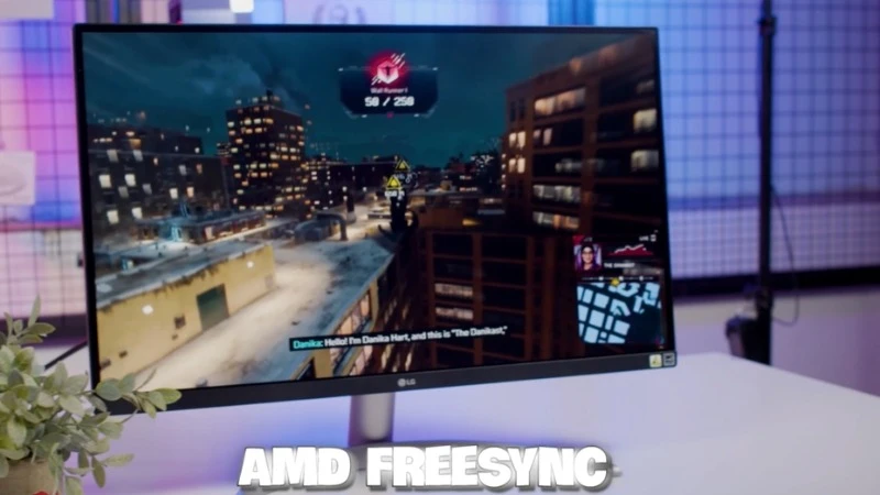LG 27UP600K-W trang bị AMD FreeSync giúp hình ảnh mượt mà, giảm xé hình khi chơi game và giải trí
