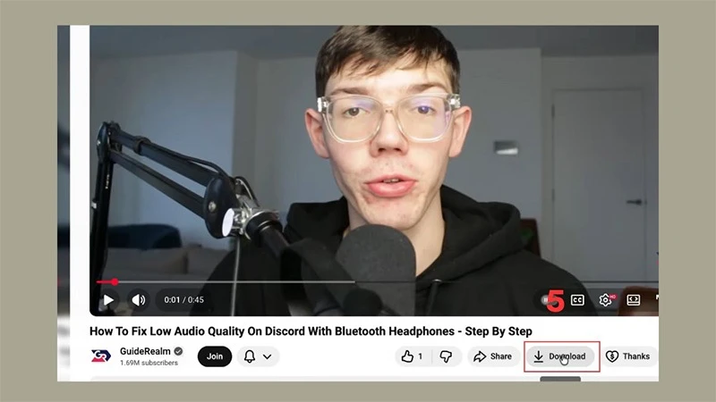 Nhấn nút Download có thể dễ dàng tải video trên youtube về Macbook