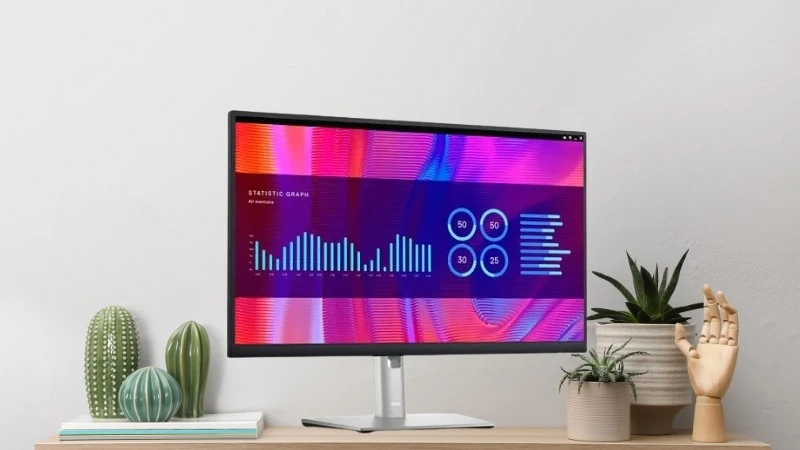 Dell P2423DE có độ phủ màu 99% sRGB giúp tái tạo màu sắc trung thực cho công việc văn phòng
