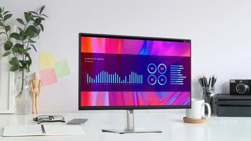 Dell P2423DE có độ phân giải QHD cùng tấm nền IPS mang lại hình ảnh sắc nét, góc nhìn rộng