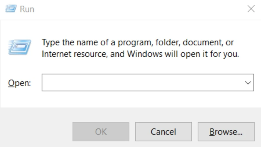 Bàn phím phản hồi chậm: Nhấn Windows + R để mở hộp thoại Run