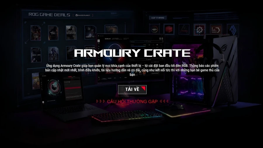 Cách bật quạt tản nhiệt laptop ASUS: Mở ứng dụng Armoury Crate
