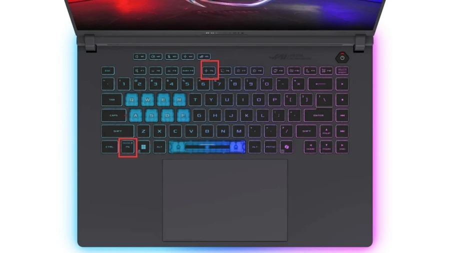 Cách bật quạt tản nhiệt laptop ASUS: Nhấn tổ hợp phím được máy hỗ trợ