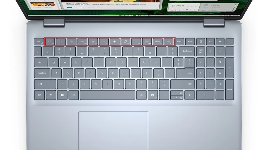 Cách bật quạt tản nhiệt laptop Dell: Quan sát hàng phím F1 đến F12 trên bàn phím laptop Dell